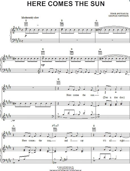 open zoom image for Here Comes The Sun - Piano/Vocal/Guitar, New, Main