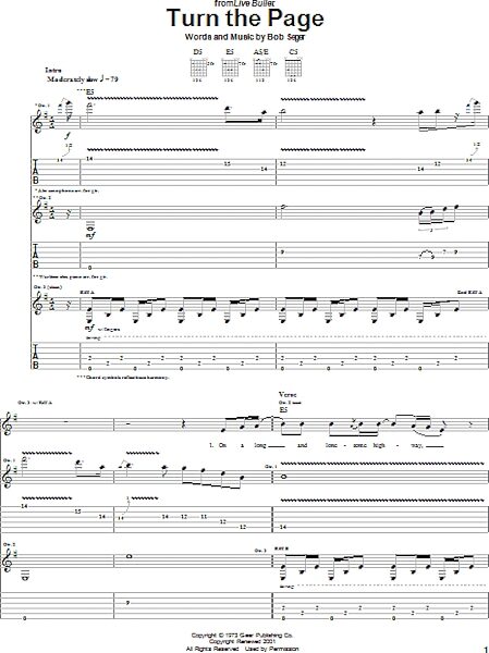 open zoom image for Turn The Page - Guitar TAB, New, Main