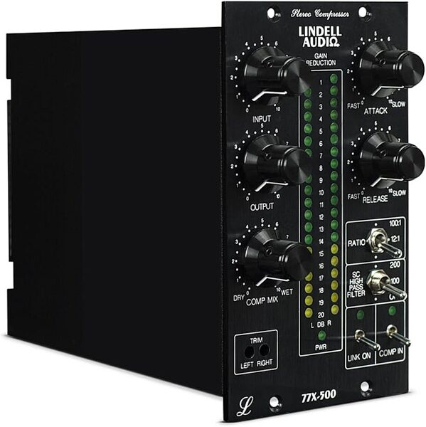 open zoom image for Lindell Audio 77X-500 500 Series Stereo Compressor, New, Action Position Back