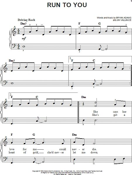 open zoom image for Run To You - Easy Piano, New, Main