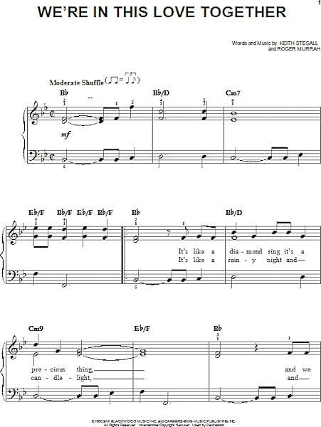 open zoom image for We're In This Love Together - Easy Piano, New, Main