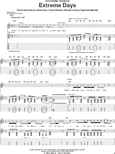 open zoom image for Extreme Days - Guitar TAB, New, Main