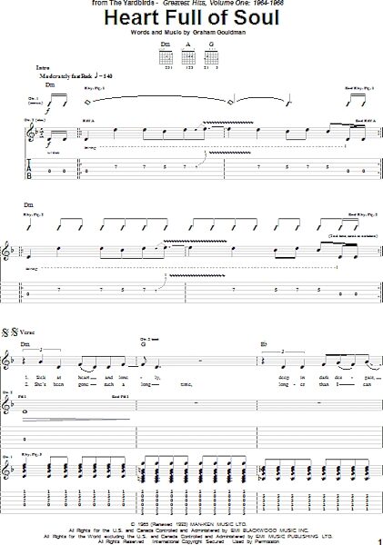 open zoom image for Heart Full Of Soul - Guitar TAB, New, Main