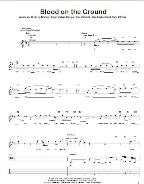 open zoom image for Blood On The Ground - Bass Tab, New, Main