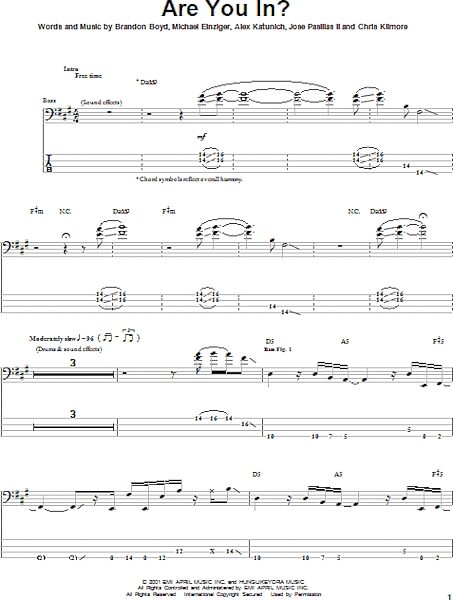 open zoom image for Are You In? - Bass Tab, New, Main