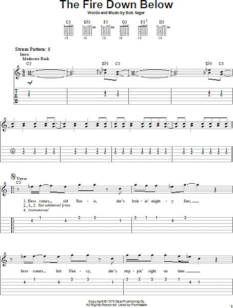 open zoom image for The Fire Down Below - Easy Guitar with TAB, New, Main