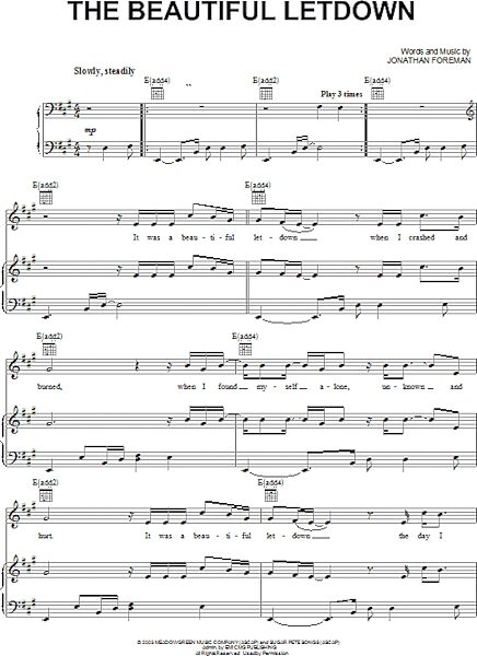 open zoom image for The Beautiful Letdown - Piano/Vocal/Guitar, New, Main