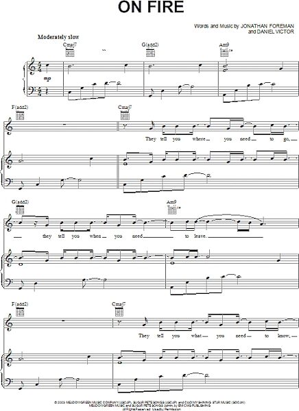 open zoom image for On Fire - Piano/Vocal/Guitar, New, Main