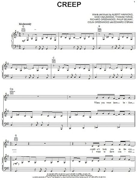 open zoom image for Creep - Piano/Vocal/Guitar, New, Main