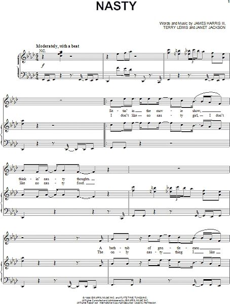open zoom image for Nasty - Piano/Vocal/Guitar, New, Main