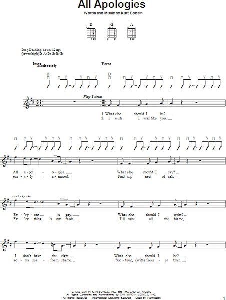 open zoom image for All Apologies - Easy Guitar, New, Main