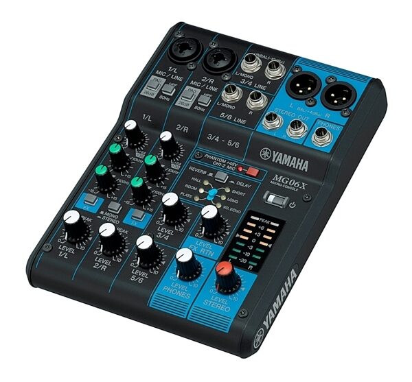 open zoom image for Yamaha MG06X 6-Channel Stereo Mixer with Effects, New, Angle