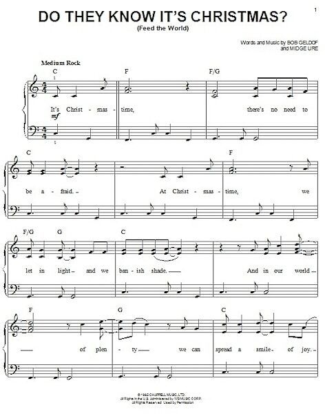 open zoom image for Do They Know It's Christmas? - Easy Piano, New, Main