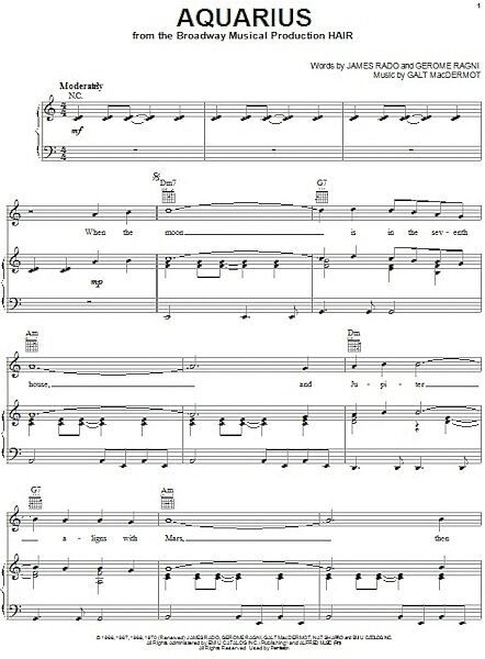 open zoom image for Aquarius - Piano/Vocal/Guitar, New, Main