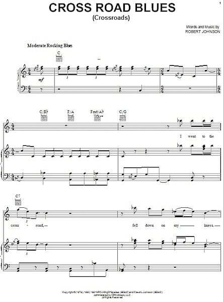 open zoom image for Cross Road Blues (Crossroads) - Piano/Vocal/Guitar, New, Main