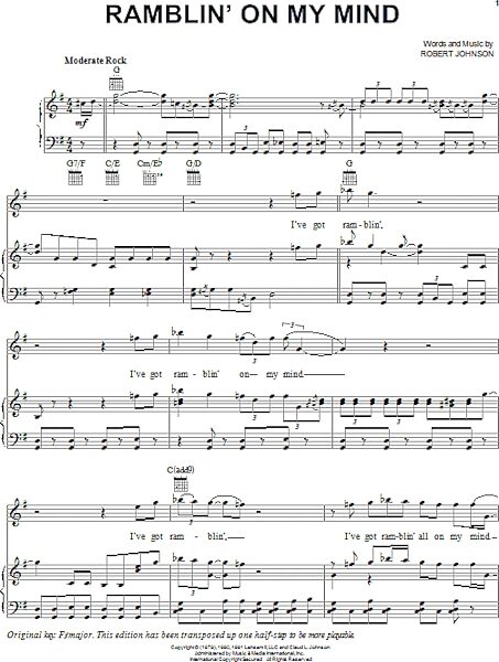 open zoom image for Ramblin' On My Mind - Piano/Vocal/Guitar, New, Main