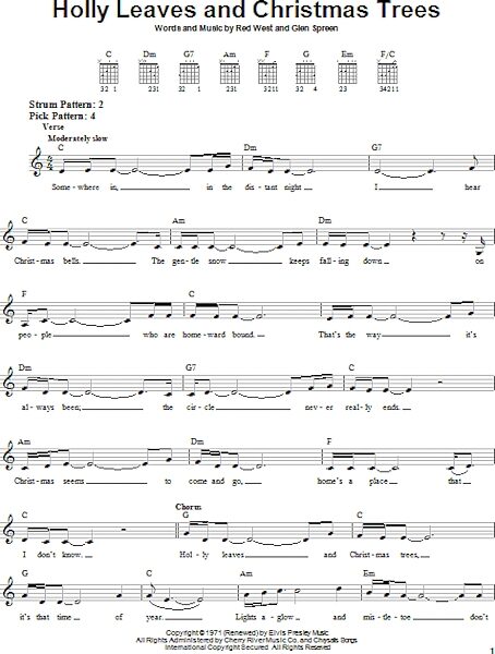 open zoom image for Holly Leaves And Christmas Trees - Easy Guitar, New, Main