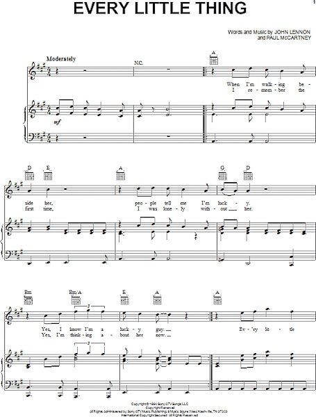 open zoom image for Every Little Thing - Piano/Vocal/Guitar, New, Main