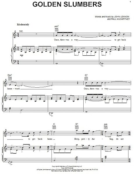 open zoom image for Golden Slumbers - Piano/Vocal/Guitar, New, Main