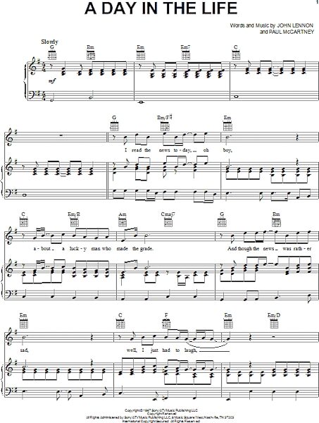open zoom image for A Day In The Life - Piano/Vocal/Guitar, New, Main