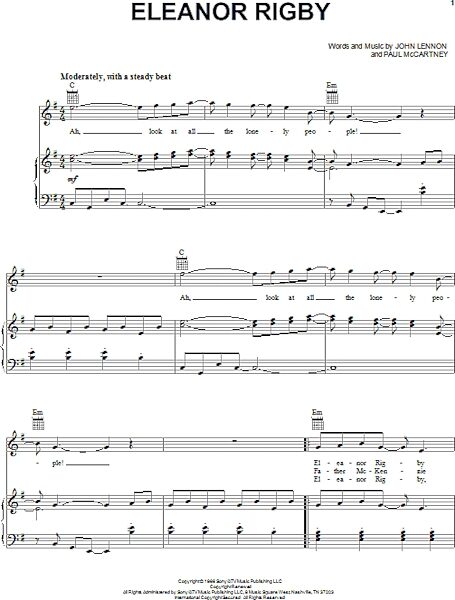 open zoom image for Eleanor Rigby - Piano/Vocal/Guitar, New, Main