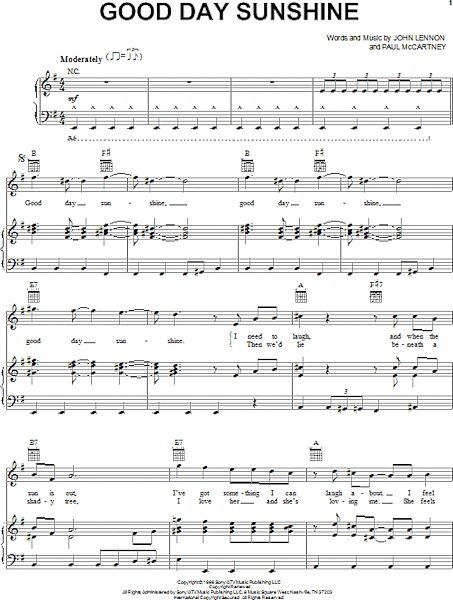 open zoom image for Good Day Sunshine - Piano/Vocal/Guitar, New, Main