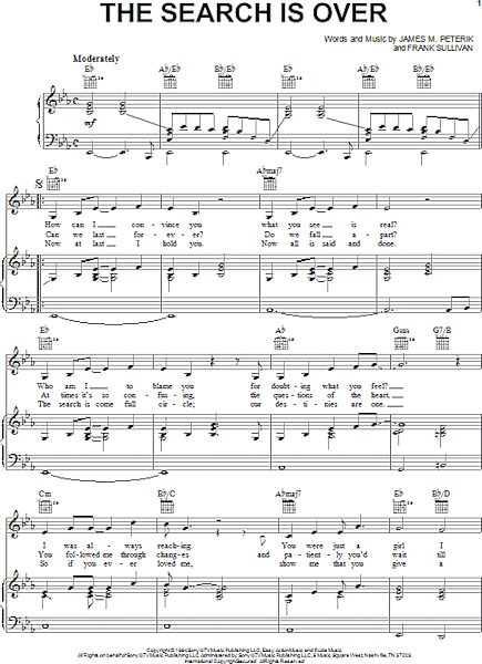 open zoom image for The Search Is Over - Piano/Vocal/Guitar, New, Main