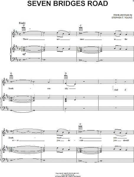 open zoom image for Seven Bridges Road - Piano/Vocal/Guitar, New, Main