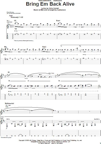 open zoom image for Bring Em Back Alive - Guitar TAB, New, Main