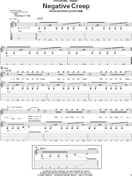 open zoom image for Negative Creep - Guitar TAB, New, Main