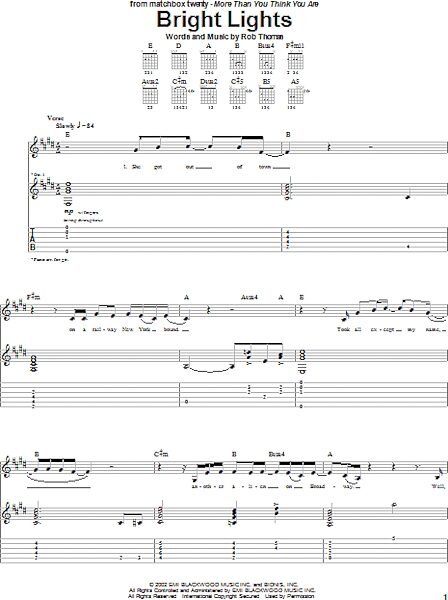 open zoom image for Bright Lights - Guitar TAB, New, Main