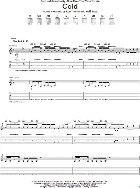 open zoom image for Cold - Guitar TAB, New, Main