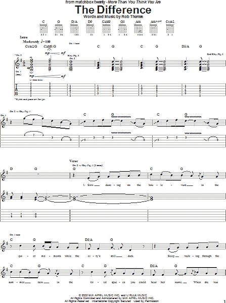 open zoom image for The Difference - Guitar TAB, New, Main