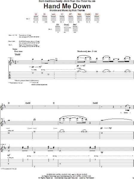 open zoom image for Hand Me Down - Guitar TAB, New, Main