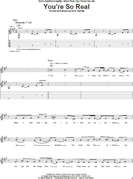 open zoom image for You're So Real - Guitar TAB, New, Main