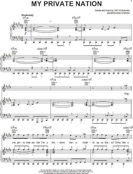 open zoom image for My Private Nation - Piano/Vocal/Guitar, New, Main