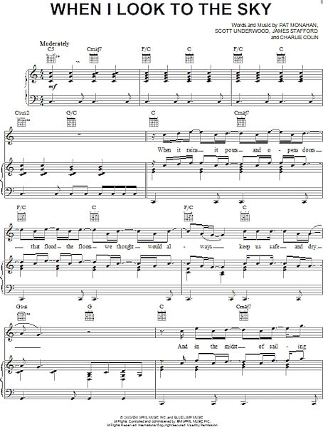 open zoom image for When I Look To The Sky - Piano/Vocal/Guitar, New, Main