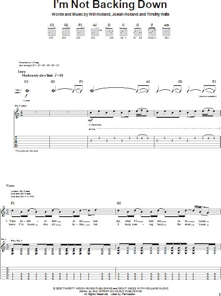 open zoom image for I'm Not Backing Down - Guitar TAB, New, Main