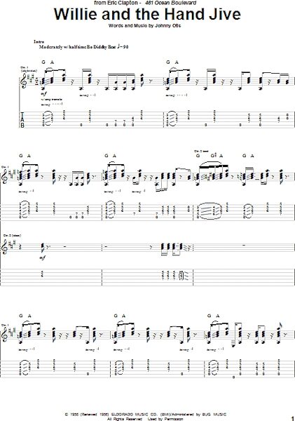 open zoom image for Willie And The Hand Jive - Guitar TAB, New, Main