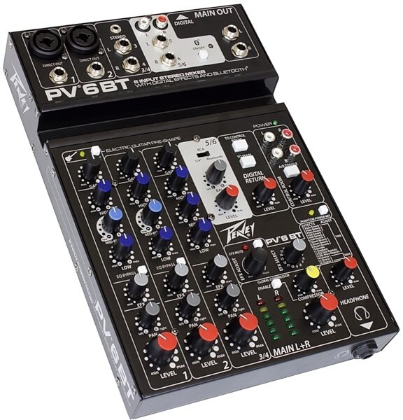 open zoom image for Peavey PV-6BT Stereo Bluetooth Mixer, 6-Channel, New, Right
