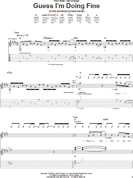 open zoom image for Guess I'm Doing Fine - Guitar TAB, New, Main