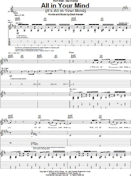 open zoom image for All In Your Mind (It's All In Your Mind) - Guitar TAB, New, Main