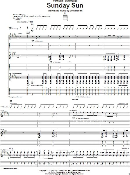 open zoom image for Sunday Sun - Guitar TAB, New, Main