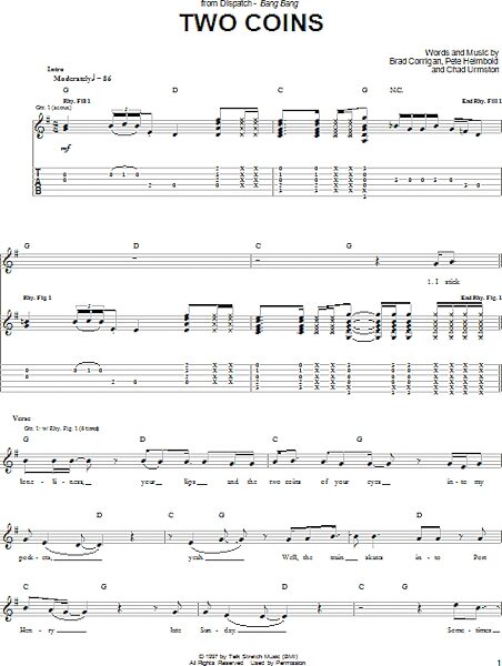 open zoom image for Two Coins - Guitar TAB, New, Main