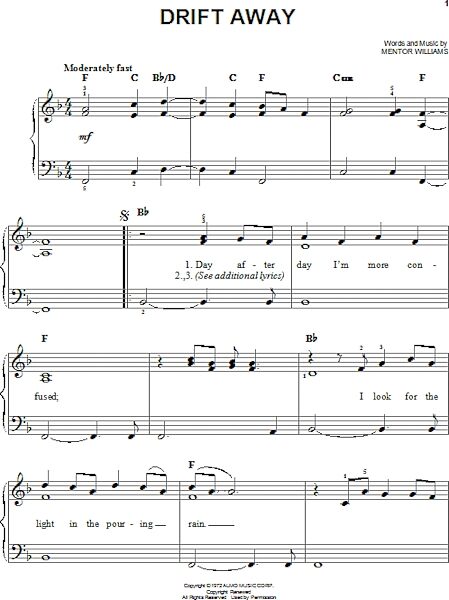 open zoom image for Drift Away - Easy Piano, New, Main