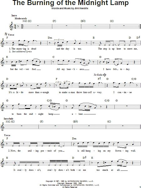 open zoom image for The Burning Of The Midnight Lamp - Easy Guitar, New, Main