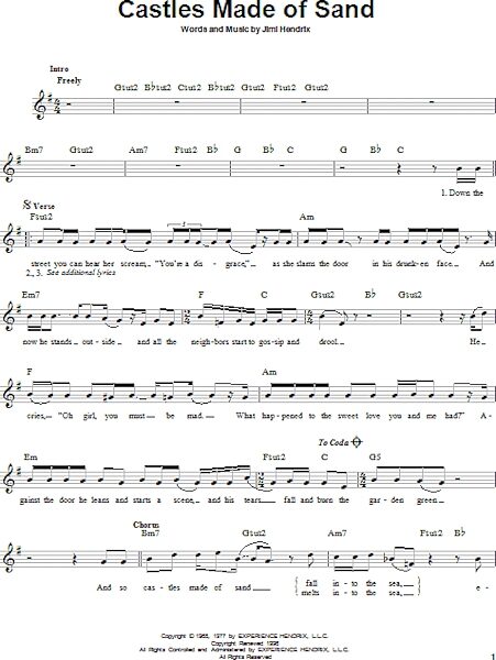 open zoom image for Castles Made Of Sand - Easy Guitar, New, Main