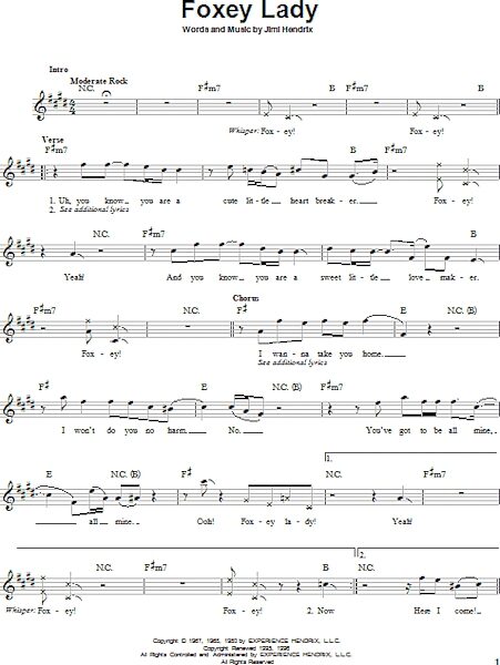 open zoom image for Foxey Lady - Easy Guitar, New, Main