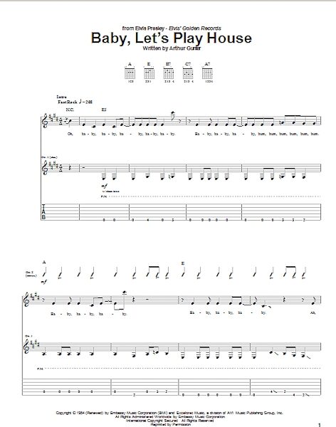 open zoom image for Baby, Let's Play House - Guitar TAB, New, Main