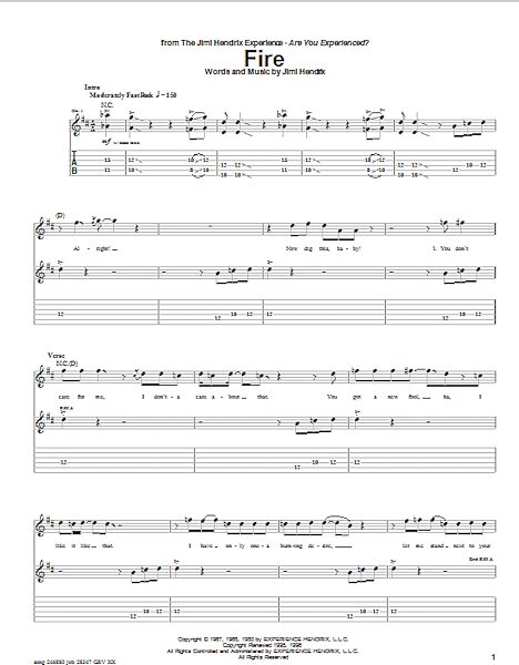 open zoom image for Fire - Guitar TAB, New, Main